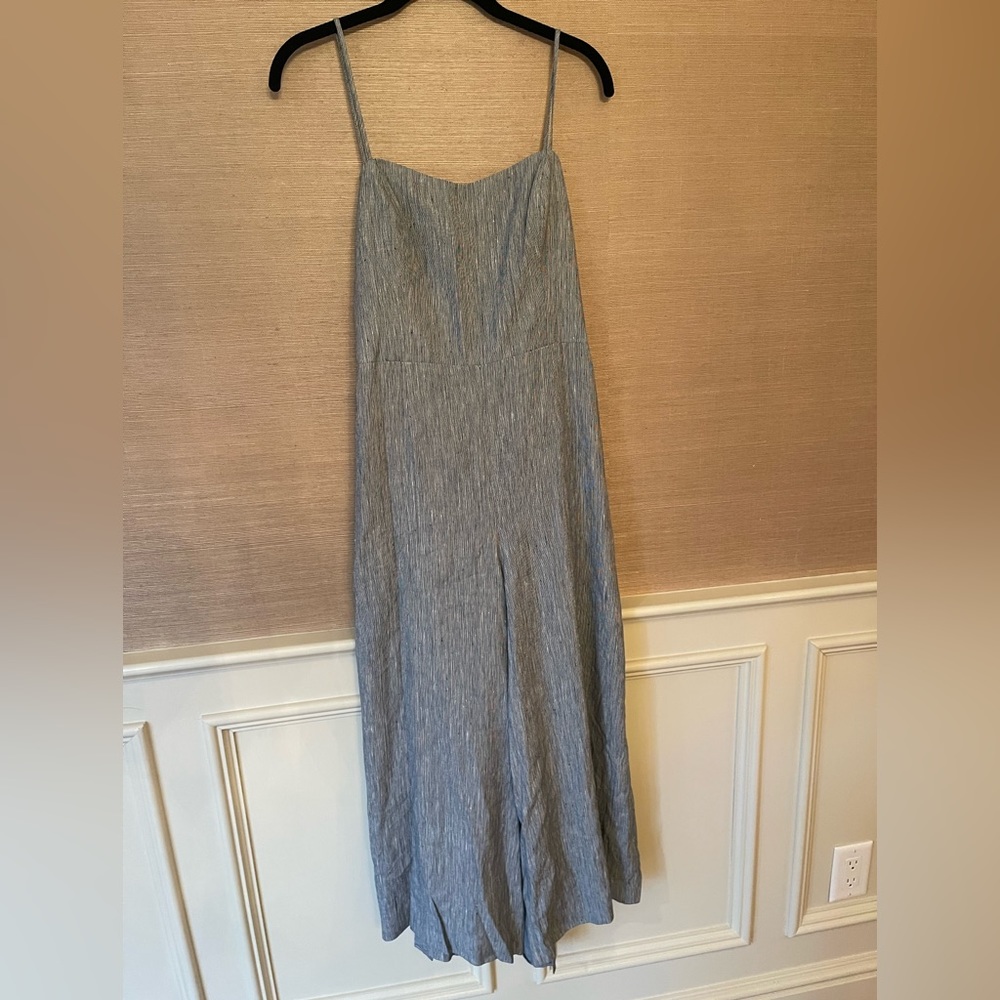 Club Monaco Dalennah bow back wide leg linen jumpsuit